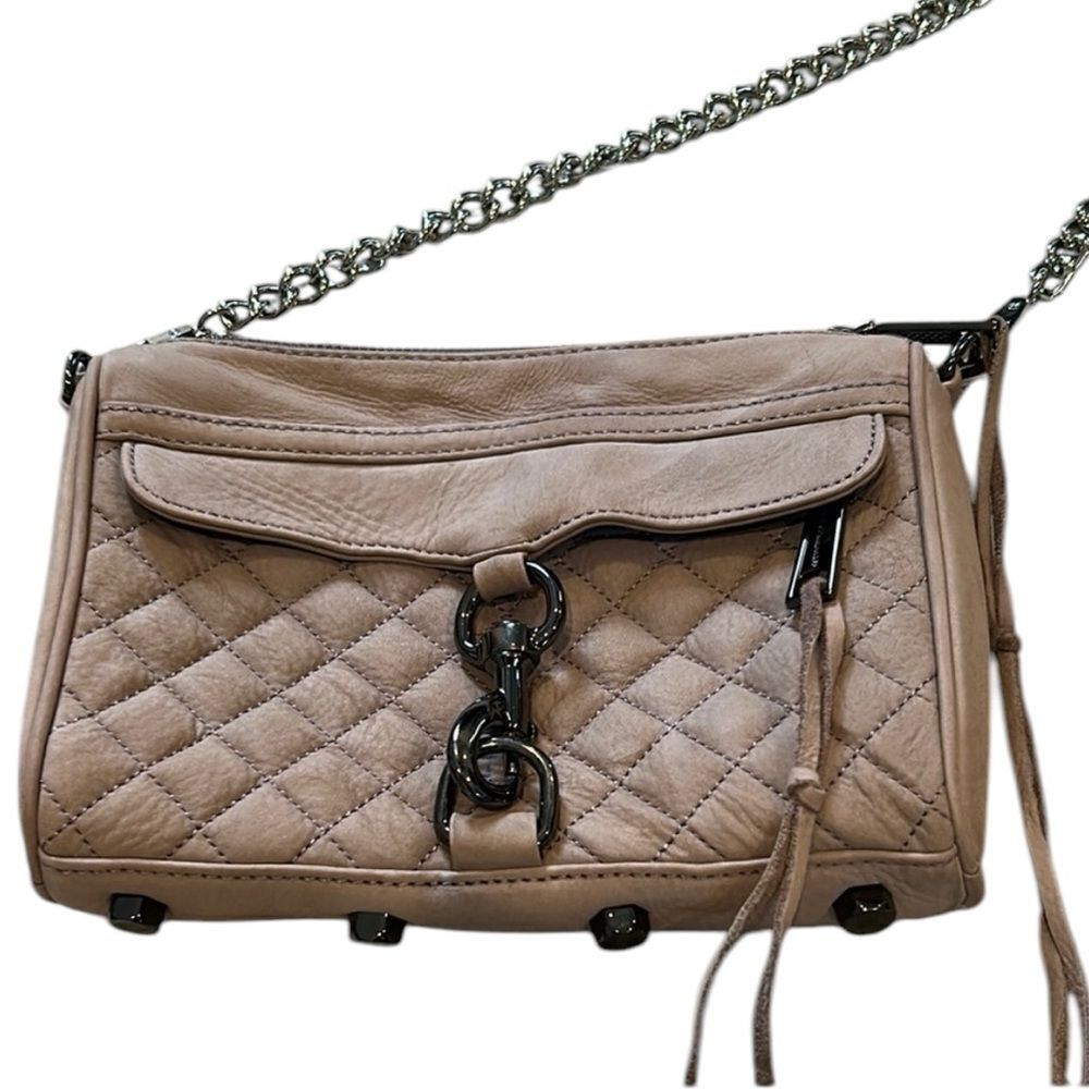 Rebecca Minkoff Quilted Tan suede Crossbody Bag